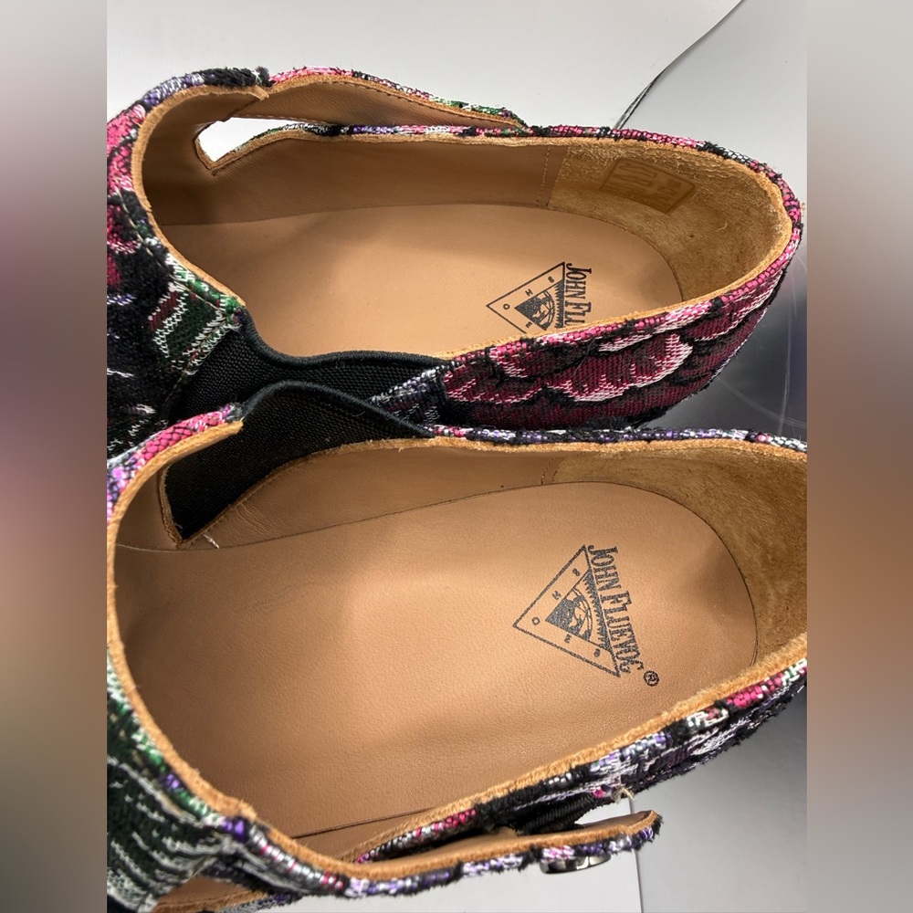 John Fluevog Classy Lili Tapestry floral embroidered heels - Picture 8 of 8